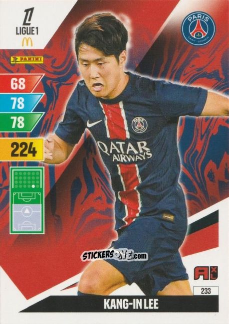 Sticker Lee Kang-In - Ligue 1 2024-2025. Adrenalyn XL n. 233 - Panini