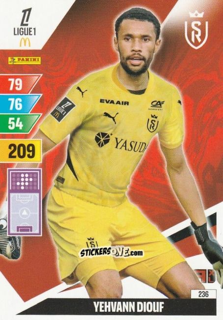 Sticker Yehvann Diouf - Ligue 1 2024-2025. Adrenalyn XL n. 236 - Panini