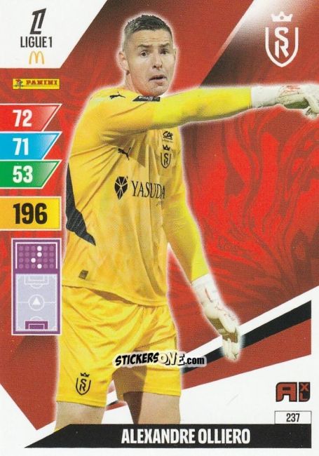 Figurina Alexandre Olliero - Ligue 1 2024-2025. Adrenalyn XL n. 237 - Panini