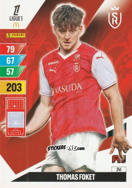 Figurina Thomas Foket - Ligue 1 2024-2025. Adrenalyn XL n. 241 - Panini