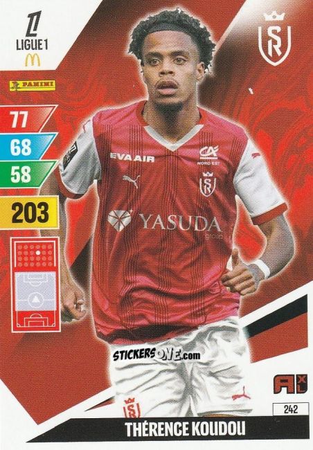 Sticker Thérence Koudou - Ligue 1 2024-2025. Adrenalyn XL n. 242 - Panini