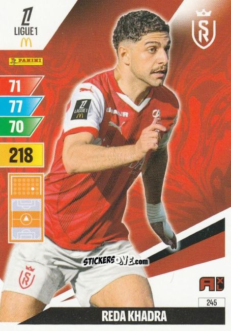 Figurina Reda Khadra - Ligue 1 2024-2025. Adrenalyn XL n. 245 - Panini