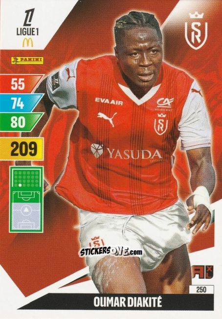 Sticker Oumar Diakité - Ligue 1 2024-2025. Adrenalyn XL n. 250 - Panini