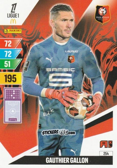 Figurina Gauthier Gallon - Ligue 1 2024-2025. Adrenalyn XL n. 254 - Panini