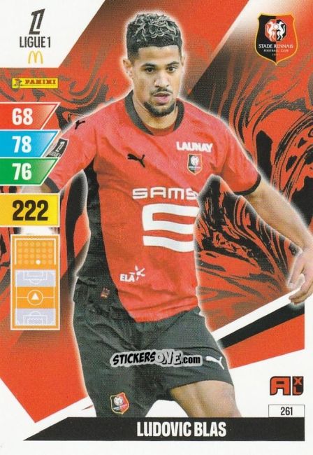 Figurina Ludovic Blas - Ligue 1 2024-2025. Adrenalyn XL n. 261 - Panini