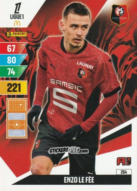 Sticker Enzo Le Fée - Ligue 1 2024-2025. Adrenalyn XL n. 264 - Panini