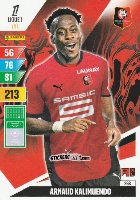 Sticker Arnaud Kalimuendo - Ligue 1 2024-2025. Adrenalyn XL n. 268 - Panini