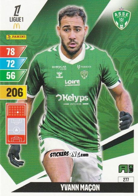 Sticker Yvann Maçon - Ligue 1 2024-2025. Adrenalyn XL n. 277 - Panini