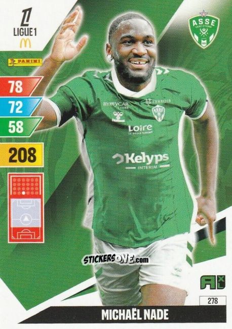 Sticker Mickaël Nadé - Ligue 1 2024-2025. Adrenalyn XL n. 278 - Panini