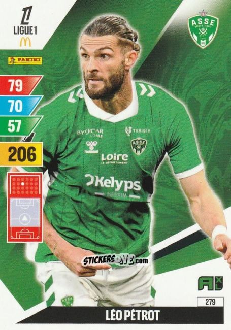 Sticker Léo Pétrot - Ligue 1 2024-2025. Adrenalyn XL n. 279 - Panini