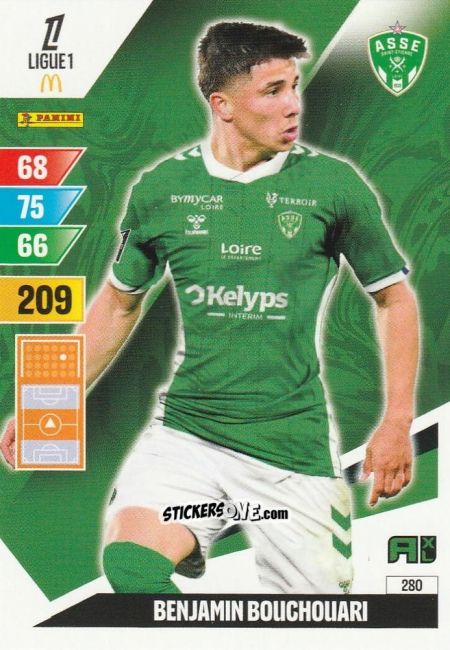 Sticker Benjamin Bouchouari - Ligue 1 2024-2025. Adrenalyn XL n. 280 - Panini