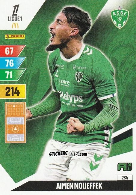 Sticker Aïmen Moueffek - Ligue 1 2024-2025. Adrenalyn XL n. 284 - Panini