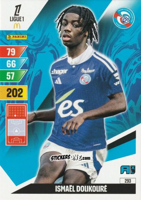 Cromo Ismaël Doukouré - Ligue 1 2024-2025. Adrenalyn XL n. 293 - Panini