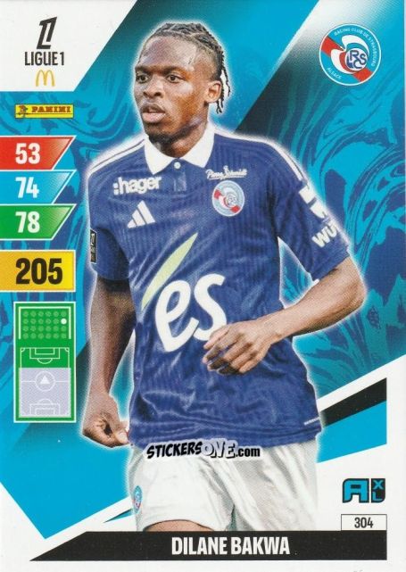 Sticker Dilane Bakwa - Ligue 1 2024-2025. Adrenalyn XL n. 304 - Panini