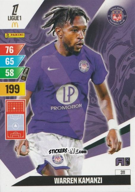 Cromo Warren Kamanzi - Ligue 1 2024-2025. Adrenalyn XL n. 311 - Panini