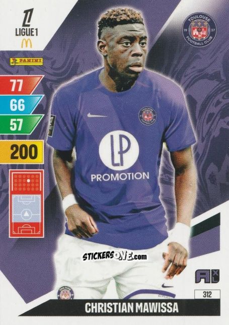 Figurina Christian Mawissa - Ligue 1 2024-2025. Adrenalyn XL n. 312 - Panini