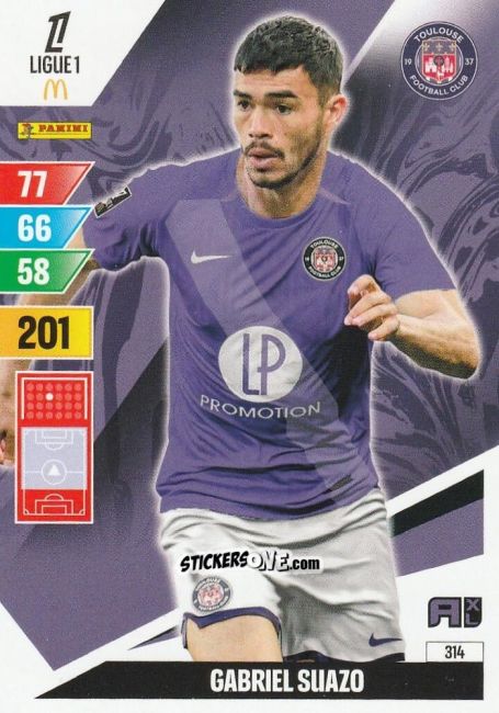 Figurina Gabriel Suazo - Ligue 1 2024-2025. Adrenalyn XL n. 314 - Panini