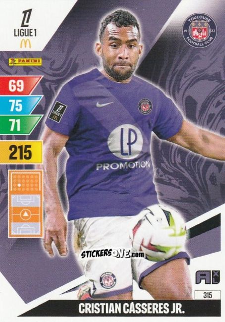 Cromo Cristian Casseres Jr. - Ligue 1 2024-2025. Adrenalyn XL n. 315 - Panini