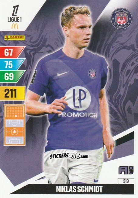 Figurina Niklas Schmidt - Ligue 1 2024-2025. Adrenalyn XL n. 319 - Panini