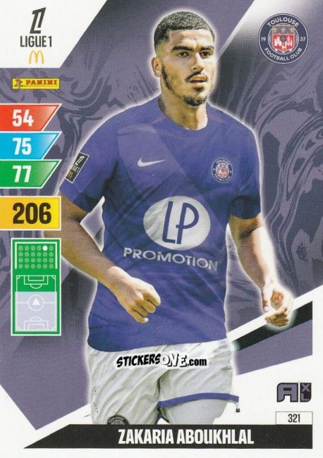 Cromo Zakaria Aboukhlal - Ligue 1 2024-2025. Adrenalyn XL n. 321 - Panini