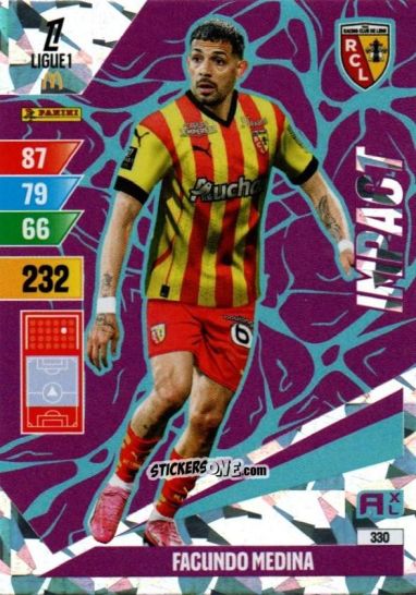 Figurina Facundo Medina - Ligue 1 2024-2025. Adrenalyn XL n. 330 - Panini
