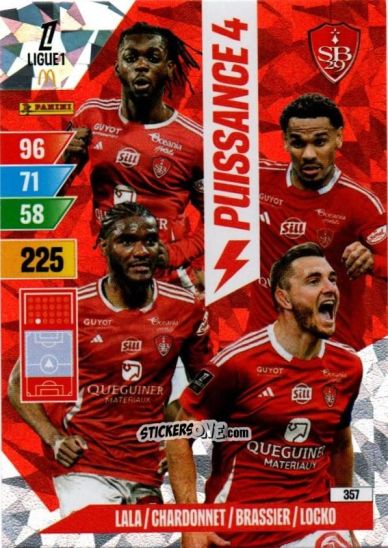 Sticker Stade Brestois 29 - Ligue 1 2024-2025. Adrenalyn XL n. 357 - Panini