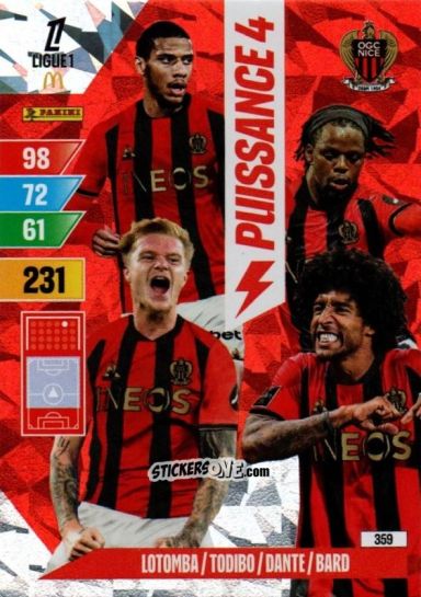 Cromo OGC Nice - Ligue 1 2024-2025. Adrenalyn XL n. 359 - Panini