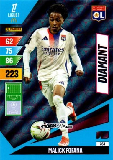 Sticker Malick Fofana - Ligue 1 2024-2025. Adrenalyn XL n. 363 - Panini