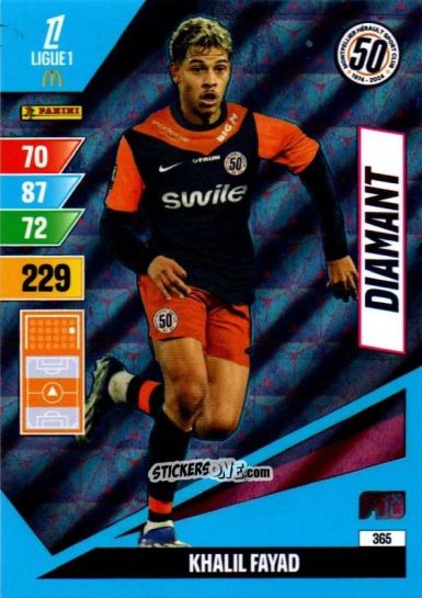 Sticker Khalil Fayad - Ligue 1 2024-2025. Adrenalyn XL n. 365 - Panini