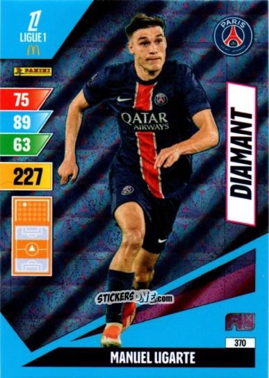 Cromo Manuel Ugarte - Ligue 1 2024-2025. Adrenalyn XL n. 370 - Panini