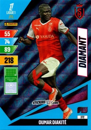 Sticker Oumar Diakité - Ligue 1 2024-2025. Adrenalyn XL n. 372 - Panini