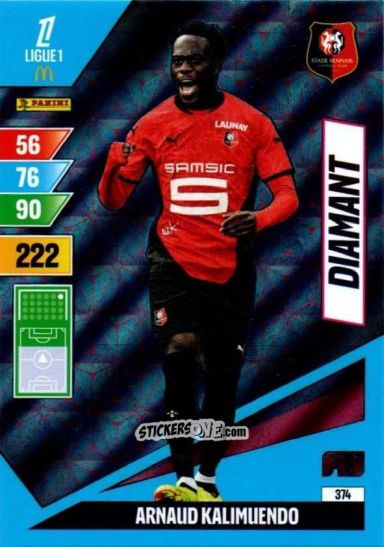 Sticker Arnaud Kalimuendo - Ligue 1 2024-2025. Adrenalyn XL n. 374 - Panini