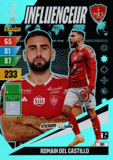 Sticker Romain Del Castillo - Ligue 1 2024-2025. Adrenalyn XL n. 381 - Panini