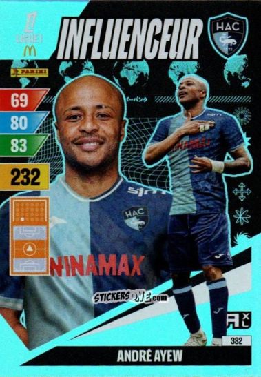 Cromo André Ayew - Ligue 1 2024-2025. Adrenalyn XL n. 382 - Panini