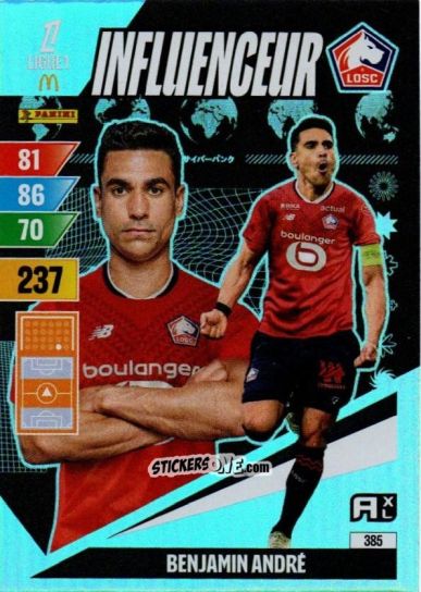 Sticker Benjamin André - Ligue 1 2024-2025. Adrenalyn XL n. 385 - Panini