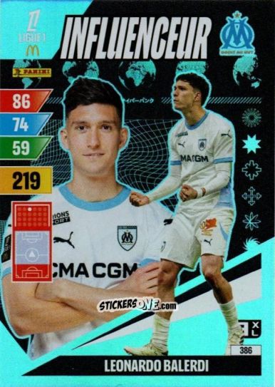 Sticker Leonardo Balerdi - Ligue 1 2024-2025. Adrenalyn XL n. 386 - Panini
