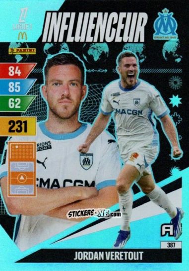 Sticker Jordan Veretout - Ligue 1 2024-2025. Adrenalyn XL n. 387 - Panini