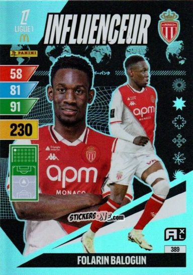 Cromo Folarin Balogun - Ligue 1 2024-2025. Adrenalyn XL n. 389 - Panini