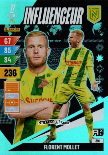 Sticker Florent Mollet - Ligue 1 2024-2025. Adrenalyn XL n. 391 - Panini