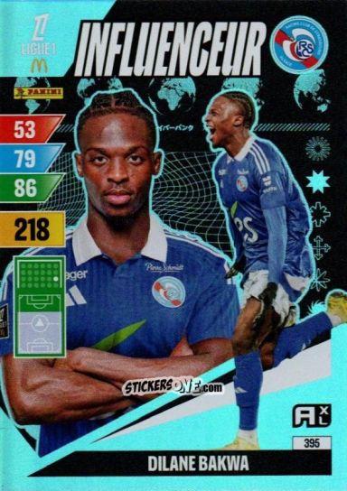 Sticker Dilane Bakwa - Ligue 1 2024-2025. Adrenalyn XL n. 395 - Panini