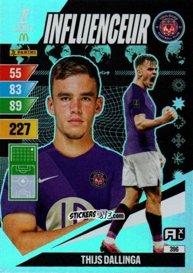 Figurina Thijs Dallinga - Ligue 1 2024-2025. Adrenalyn XL n. 396 - Panini