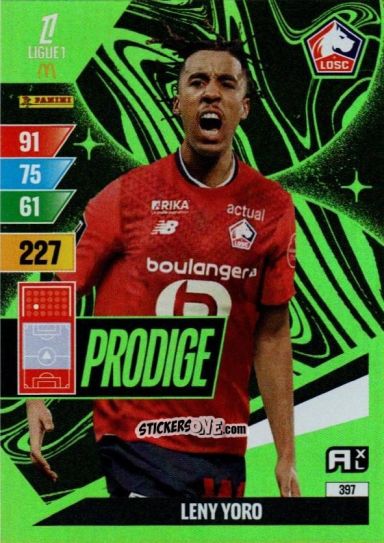 Sticker Leny Yoro - Ligue 1 2024-2025. Adrenalyn XL n. 397 - Panini