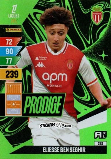 Sticker Eliesse Ben Seghir - Ligue 1 2024-2025. Adrenalyn XL n. 398 - Panini
