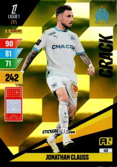 Figurina Jonathan Clauss - Ligue 1 2024-2025. Adrenalyn XL n. 413 - Panini
