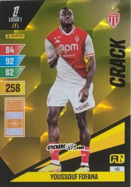 Sticker Youssof Fofana - Ligue 1 2024-2025. Adrenalyn XL n. 415 - Panini