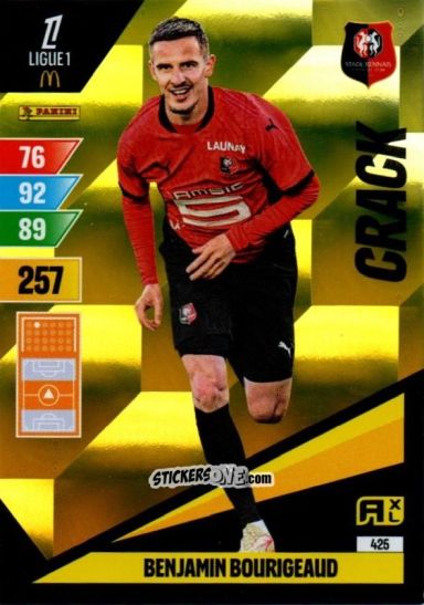 Figurina Benjamin Bourigeaud - Ligue 1 2024-2025. Adrenalyn XL n. 425 - Panini