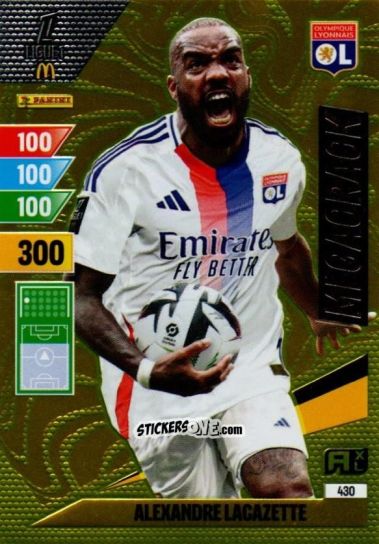 Sticker Alexandre Lacazette - Ligue 1 2024-2025. Adrenalyn XL n. 430 - Panini