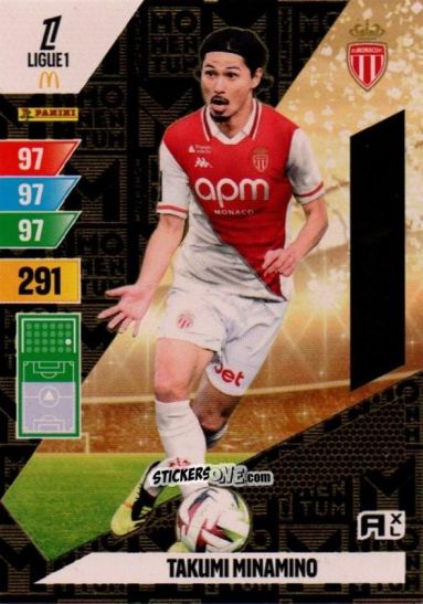 Figurina Takumi Minamino - Ligue 1 2024-2025. Adrenalyn XL n. M-TM - Panini