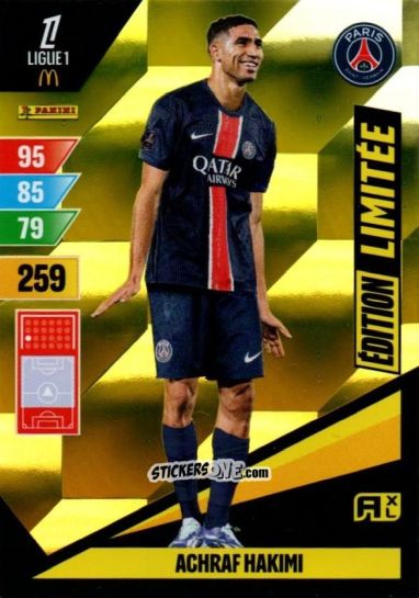 Cromo Achraf Hakimi - Ligue 1 2024-2025. Adrenalyn XL n. LE-AH - Panini