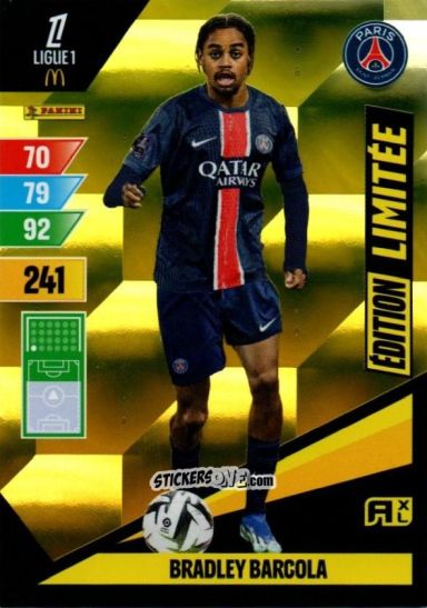 Cromo Bradley Barcola - Ligue 1 2024-2025. Adrenalyn XL n. LE-BBA - Panini